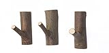 Wood Meets Color木製粘着フック、クリエイティブヴィンテージ壁フック、キーホルダー、3個 large (4-5 CM) ブラック