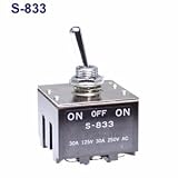 NKKスイッチズ　S-833 ３極双投　端子ねじ　電流容量抵抗負荷ＡＣ１２５Ｖ　３０Ａ　大電流用小形トグルスイッチ