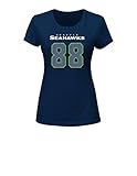 NFLシアトル・シーホークスジミー・グラハム88レディース彼女ハイライトPlayerプログラムShort Sleeve DeepクルーネックTee XL
