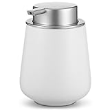 NUOLUX シャンプーボトル セラミック ハンドソープボトル ソープ 詰め替えボトル 400ml 大容量 ポンプ式 ソープディスペンサー 陶器 ソープボト シャンプー用 容器 手動 押しタイプ おしゃれ 台所 浴室 洗面所 トイレ バスルーム ホワイト