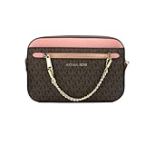 Michael Kors ジェットセット ラージ レザー クロスボディバッグ (PrimRose), ブラウン, コンテンポラリー