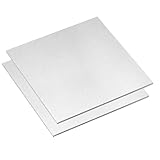 uxcell 6061 アルミニウムシート 2 個 50mm x 50mm 長方形アルミニウムプレート 3 mm 厚のフラットメタルストック 保護フィルム付き
