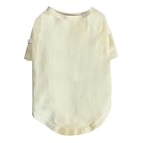 犬 服【ベーシックTシャツ】着せやすく 動きやすい素材《オールシーズン/プリントネーム/身体にフィット》犬用Tシャツ 半袖シャツ 洋服 ドッグウェア 犬用 犬服 犬の服 Tシャツ 半袖 中型犬 小型犬 (クリーム, L)【Mca Natural】