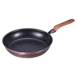 日本製 フライパン 28cm 軽量 IH対応 ガス火対応 焦げ付きにくい PFOAフリー、PFOSフリー フッ素コート 木目調ハンドル 大型サイズ パンテック加工 和楽亭 絢 竹原製缶