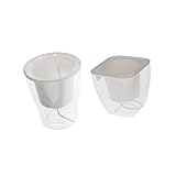 Baoblaze 2個セット　プランター　ラウンド　スクエア　ロープ付き　綿紐デザイン　自己吸収 耐久性　家庭用/オフィス/ホテル　家庭園芸　園芸　植物