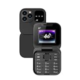 VBESTLIFE 4G LTE フリップフォン、デュアル SIM デュアルスタンバイ付きロック解除済みシニアフォン、Bluetooth 5.0、MP3、1.77 インチ画面 (オレンジ) (黒)
