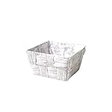 TimeNote　定番バスケット　ロータスステムカゴ　角タイプ　鉢カバー　白チェッカー　3-1008　Lotus stem — 10個セット