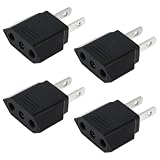 4個セット変換プラグ125-250V 国際 6A 日本用 日本 丸型 平型変換プラグ 国内用変換プラグ C→Aコンパクトな携帯用プラグ変換器、高い互換性で海外旅行に最適