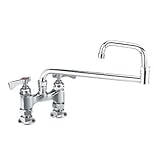 Krowne Royal Series Faucet, Deck-Mounted, 4" Centers, Jointed Nozzle, 18" Long, Removable Cartridge 