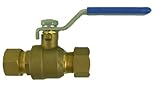 Aviditi 11095 1-Inch Brass Ball Valve with Compression Ends by Aviditi