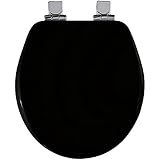 Church 8170CHSL 047 Round Easy Clean Toilet Seat, Black by Church