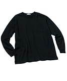 [ニッセン] Tシャツ・カットソー 綿１００％ヘビーウェイトオーバーサイズポケット付長袖Tシャツ 黒 5L