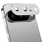Podick カメラフィルム Google Pixel 10用 カメラ保護 9H強化ガラス アルミ合金 グーグル ピクセル10 カメラカバー 高透過率 黒縁取り 露出オーバー防止 キズ防止 全面保護 耐衝撃 指紋防止 飛散防止 気泡ゼロ 極薄 レンズプロテクター (シルバー)