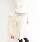 Milk tea マタニティ 授乳服 リバーシブル・チュールスカート 2Way ボトムス 産前産後 (ベージュ)