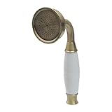 シャワーヘッド アンティーク風 取手陶器 アンティークゴールド(古金) [幅6.5×奥行9.5×高さ21cm] INK-9999071H