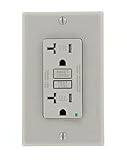 Leviton GFTR2-GY SmarTest Self-Test SmartlockPro Slim GFCI Tamper-Resistant Receptacle with LED Indi