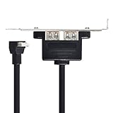 Xiwai USB 3.1 フロントパネルヘッダーキー-BデュアルUSB 3.0 Type-Aメス延長ケーブル 50cm パネルマウントタイプ