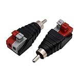 Mirhua スピーカーワイヤー RCA スピーカーフォノRCAオス 2個セット 変換アダプター 簡単接続 ハンダ不要 オス端子 端子メススプリングプレスタイプ コネクタアダプタ スピーカーとアンプに使用