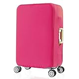 [VIVIAN DECO] スーツケースカバー キャリーバッグカバー キャリーカバー ハンドル用スリット 伸縮 洗える 洗濯 (ローズピンク, S)