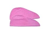 Fina Super Absorbent Microfiber Turban Hair Towel (Pink) [並行輸入品]