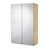 IKEA(イケア) PAX バーチ調 150x66x236 cm 39898983 ワードローブ 引き戸付、バーチ調、アウリ ミラーガラス