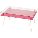 【0605】ディスプレイテーブル クリスタル 色/ピンク