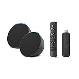 【ホームシアターセット】Echo Pop (チャコール)x2 + Fire TV Stick 4K 第2世代