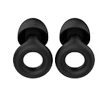 Quiet 耳栓【6か月製品保証】 ノイズリダクション NRR 28dB サイズ４種類変更可能（XS,S,M,L） 睡眠 集中 聴覚過敏 洗えるシリコン製 (ブラック, フリーサイズ)