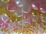12 " 3.2ヘリウム品質パールラテックスballoons-ホワイト、ゴールドとピンク。Perfect for any Special Occasion、ベビーシャワー装飾、Sweet Sixtee