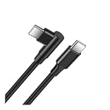 USB C ケーブル L字 USB 3.1 ケーブル Type-c L型 急速充電 PD 60W/3A 断線防止 高耐久性ナイロン編み FOR Xperia/Galaxy/FOR Sharp/FOR LG/MacBook/MacBook Pro/iPad Pro/Switch/Pixelなどタイプc多機種対応 Type C ケーブル 25cm (USB-C ＆ USB-C ケーブル)