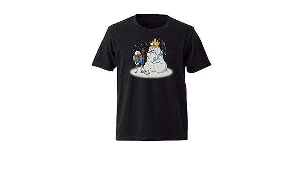 Amazon アドベンチャータイム Adventure Time レディース Tシャツ Mサイズ Snow Man フィン ジェイク アイスキング ブラック Tシャツ カットソー 通販