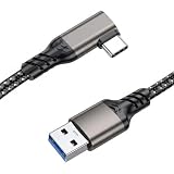 USB Type-C ケーブル L字型 2M USB-A to USB-C ケーブル 【10Gbpsデータ転送 3A急速充電】 USB3.2 Gen2標準 QC3.0対応 ナイロン編み MacBook、Galaxy S25、Pixel 9a、Xperia等タイプc機種対応