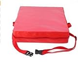 WIFFCOAA お食事 クッション 高さ調節 チェアクッション 椅子クッション 子供用 ベビー用 座布団 ベルト付き 高品質防水オックスフォード製 安全 便利 快適 (レッド )