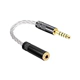 ipovoq 4.4 mm 3.5 mm 変換 ケーブル 4.4 mm バランス 3.5 mm 変換 10CM 単結晶銅 4.4mm バランスケーブル 4.4 mm 5 極 3.5 mm 3 極 変換 オーディオケーブル 3.5 mm メス 4.4 オス (4.4 mm オス 3.5 mm 3 極 メス)