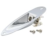 Musiclily舟形搭載モノ出力ジャックプレート 入力ソケット フェンダー ストラトST/SQエレキギター用、クローム