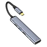 NFHK USB-C Type C to HDMI 4K Dual USB 3.0 HUB Converter HDTV Multiport Adapter 60hz with Female 100W PD Power Port