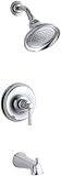 KOHLER K-T10582-4P-CP Bancroft Rite-Temp Pressure-Balancing Bath and Shower Faucet Trim, Polished Ch
