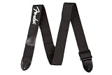 [フェンダー] ストラップ 2" Black Poly Strap w/White Logo