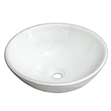 AMBEST 白陶器製デザイン丸型手洗器カウンター洗面台洗面器ボウル SL35M0