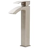 VIGO Duris Single Lever Vessel Bathroom Faucet, Brushed Nickel [並行輸入品]