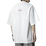 [Easykode] Tシャツ メンズ 半袖 夏服 オシャレ 刺繡 ティーシャツ ショートスリーブ トップス 伸びる 綿100 大きいサイズ ロングtシャツ 人気 ユニセックス カットソー かっこいい服 ストリート系 後ろアウトシーム カジュアル 透けない tshirt men 春 夏 white 2XL