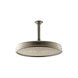 KOHLER 13694-BV Traditional Round Rain Showerhead with Katalyst Air Induction Spray, 2.5 GPM, 12-Inc