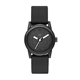 Skechers Watch SR6028 Rosencrans, Quartz Analog Display, Water Resistant, Black Silicone Band, Buckle Closure, Black