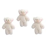 VICASKY 3個 パールフリースベア ぬいぐるみソフト動物のおもちゃ 小さなぬいぐるみ car accessories クリエイティブバッグオーナメント バッグハンギングペンダント pp綿