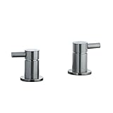 Cifial 221.670.620 Techno Two-Handle Deck-Mounted Shower Valve Trim, Satin Nickel [並行輸入品]