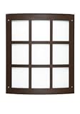 Besa Lighting 106-WA-BA 1X60W E12 Moto 11 Grid Outdoor Lighting Fixture with White Acrylic Glass, Br