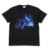 二次元コスパ ヘブンバーンズレッド 星空の茅森と蒼井 Tシャツ BLACK Sサイズ 綿製