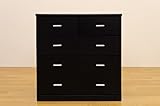 整理たんす 衣類 新生活 収納家具 たっぷり収納出来るローチェスト！4段 ブラック