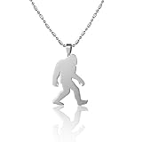 Stainless Steel Yeti Bigfoot Big Foot Sasquatch Snowman Monster Pet Dog Tag Charm Pendant Necklace