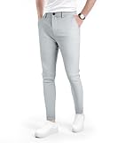 [GINGTTO] チノパン メンズ ストレッチ スキニーパンツ ゴルフパンツ ゴルフウェア スリム 春 夏 秋 冬 グレー 32
